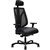 SERATI HIGH MESH BACK CHAIR BODYWEIGHT SYNCHRO 2D HEADREST ADJUSTABLE ARMRESTS BLACK ALUMINIUM BASE POLISHED FOOTPLATE NEO BLACK LEATHER