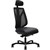 SERATI HIGH MESH BACK CHAIR BODYWEIGHT SYNCHRO 2D HEADREST BLACK ALUMINIUM BASE FOOTPLATES NEO BLACK LEATHER