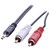 LINDY 35680 PREMIUM AUDIO CABLE 35MM RCA 2X PHONO 1M BLACK