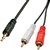LINDY 35682 PREMIUM AUDIO CABLE 35MM RCA 2X PHONO 3M BLACK