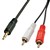 LINDY 35683 PREMIUM AUDIO CABLE 35MM RCA 2X PHONO 5M BLACK