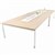 OBLIQUE HEIGHT ADJUSTABLE BOARDROOM TABLE 3600 X 1600 X 720MM SNOW MAPLE