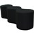 SYLEX LAVA LOUNGE CHAIR TRIPLE STRAIGHT SHAPE BLACK