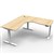 RAPIDLINE BOOST HEIGHT ADJUSTABLE CORNER WORKSTATION 1800 X 1800MM NATURAL OAKWHITE
