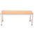 RAPIDLINE SINGLE SIDED BENCH SEAT 1000 X 360 X 400MM SILVER GREYLIGHT OAK