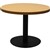 RAPIDLINE CIRCULAR COFFEE TABLE 600 X 425MM BEECH COLOURED TABLE TOP  BLACK POWDER COAT BASE