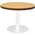 RAPIDLINE CIRCULAR COFFEE TABLE 600 X 425MM BEECH COLOURED TABLE TOP  WHITE POWDER COAT BASE