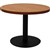 RAPIDLINE CIRCULAR COFFEE TABLE 600 X 425MM CHERRY COLOURED TABLE TOP  BLACK POWDER COAT BASE