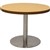 RAPIDLINE CIRCULAR COFFEE TABLE 600 X 425MM CHERRY COLOURED TABLE TOP  STAINLESS STEEL BASE