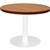 RAPIDLINE CIRCULAR COFFEE TABLE 600 X 425MM CHERRY COLOURED TABLE TOP  WHITE POWDER COAT BASE