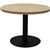 RAPIDLINE CIRCULAR COFFEE TABLE 600 X 425MM NATURAL OAK TABLE TOP  BLACK POWDER COAT BASE