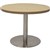RAPIDLINE CIRCULAR COFFEE TABLE 600 X 425MM NATURAL OAK TABLE TOP  STAINLESS STEEL BASE