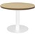 RAPIDLINE CIRCULAR COFFEE TABLE 600 X 425MM NATURAL OAK TABLE TOP  WHITE POWDER COAT BASE
