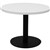 RAPIDLINE CIRCULAR COFFEE TABLE 600 X 425MM NATURAL WHITE TABLE TOP  BLACK POWDER COAT BASE