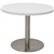 RAPIDLINE CIRCULAR COFFEE TABLE 600 X 425MM NATURAL WHITE TABLE TOP  STAINLESS STEEL BASE