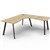 RAPIDLINE ETERNITY CORNER WORKSTATION 1 PERSON 1500 X 1500MM NATURAL OAK  BLACK