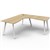 RAPIDLINE ETERNITY CORNER WORKSTATION 1 PERSON 1800 X 1800MM NATURAL OAK  WHITE SATIN