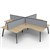 RAPIDLINE ETERNITY CORNER WORKSTATION 4 PERSON 1500 X 1500MM WITH SCREEN NATURAL OAK  BLACK