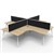 RAPIDLINE ETERNITY CORNER WORKSTATION 4 PERSON 1500 X 1500MM WITH SCREEN NATURAL OAK  WHITE SATIN
