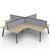 RAPIDLINE ETERNITY CORNER WORKSTATION 4 PERSON 1800 X 1500MM WITH SCREEN NATURAL OAK  BLACK