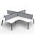 RAPIDLINE ETERNITY CORNER WORKSTATION 4 PERSON 1800 X 1500MM WITH SCREEN NATURAL WHITE  BLACK