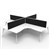 RAPIDLINE ETERNITY CORNER WORKSTATION 4 PERSON 1800 X 1500MM WITH SCREEN NATURAL WHITE  WHITE SATIN
