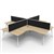 RAPIDLINE ETERNITY CORNER WORKSTATION 4 PERSON 1800 X 1800MM WITH SCREEN NATURAL OAK  WHITE SATIN