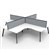 RAPIDLINE ETERNITY CORNER WORKSTATION 4 PERSON 1800 X 1800MM WITH SCREEN NATURAL WHITE  BLACK