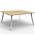 RAPIDLINE ETERNITY WORKSTATION 2 PERSON BACK TO BACK 1200 X 750MM NATURAL OAK  WHITE SATIN