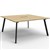 RAPIDLINE ETERNITY WORKSTATION 2 PERSON BACK TO BACK 1500 X 750MM NATURAL OAK  BLACK