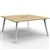 RAPIDLINE ETERNITY WORKSTATION 2 PERSON BACK TO BACK 1800 X 750MM NATURAL OAK  WHITE SATIN