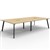 RAPIDLINE ETERNITY WORKSTATION 4 PERSON BACK TO BACK 1200 X 750MM NATURAL OAK  BLACK