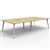RAPIDLINE ETERNITY WORKSTATION 4 PERSON BACK TO BACK 1200 X 750MM NATURAL OAK  WHITE SATIN