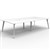 RAPIDLINE ETERNITY WORKSTATION 4 PERSON BACK TO BACK 1200 X 750MM NATURAL WHITE  WHITE SATIN
