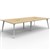 RAPIDLINE ETERNITY WORKSTATION 4 PERSON BACK TO BACK 1500 X 750MM NATURAL OAK  WHITE SATIN