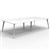 RAPIDLINE ETERNITY WORKSTATION 4 PERSON BACK TO BACK 1500 X 750MM NATURAL WHITE  WHITE SATIN