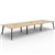 RAPIDLINE ETERNITY WORKSTATION 6 PERSON BACK TO BACK 1200 X 750MM NATURAL OAK  BLACK