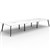RAPIDLINE ETERNITY WORKSTATION 6 PERSON BACK TO BACK 1500 X 750MM NATURAL WHITE  BLACK