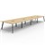 RAPIDLINE ETERNITY WORKSTATION 8 PERSON BACK TO BACK 1200 X 750MM NATURAL OAK  BLACK