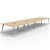 RAPIDLINE ETERNITY WORKSTATION 8 PERSON BACK TO BACK 1200 X 750MM NATURAL OAK  WHITE SATIN