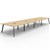 RAPIDLINE ETERNITY WORKSTATION 8 PERSON BACK TO BACK 1500 X 750MM NATURAL OAK  BLACK