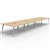 RAPIDLINE ETERNITY WORKSTATION 8 PERSON BACK TO BACK 1500 X 750MM NATURAL OAK  WHITE SATIN