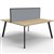 RAPIDLINE ETERNITY WORKSTATION 2 PERSON BACK TO BACK 1200 X 750MM WITH SCREEN NATURAL OAK  BLACK
