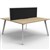 RAPIDLINE ETERNITY WORKSTATION 2 PERSON BACK TO BACK 1800 X 750MM WITH SCREEN NATURAL OAK  WHITE SATIN