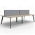 RAPIDLINE ETERNITY WORKSTATION 4 PERSON BACK TO BACK 1200 X 750MM WITH SCREEN NATURAL OAK  BLACK
