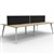 RAPIDLINE ETERNITY WORKSTATION 4 PERSON BACK TO BACK 1200 X 750MM WITH SCREEN NATURAL OAK  WHITE SATIN