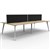 RAPIDLINE ETERNITY WORKSTATION 4 PERSON BACK TO BACK 1500 X 750MM WITH SCREEN NATURAL OAK  WHITE SATIN
