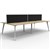RAPIDLINE ETERNITY WORKSTATION 4 PERSON BACK TO BACK 1800 X 750MM WITH SCREEN NATURAL OAK  WHITE SATIN