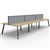 RAPIDLINE ETERNITY WORKSTATION 6 PERSON BACK TO BACK 1500 X 750MM WITH SCREEN NATURAL OAK  BLACK