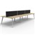 RAPIDLINE ETERNITY WORKSTATION 6 PERSON BACK TO BACK 1500 X 750MM WITH SCREEN NATURAL OAK  WHITE SATIN